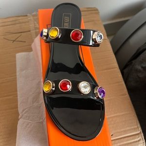 Black jeweled sandal